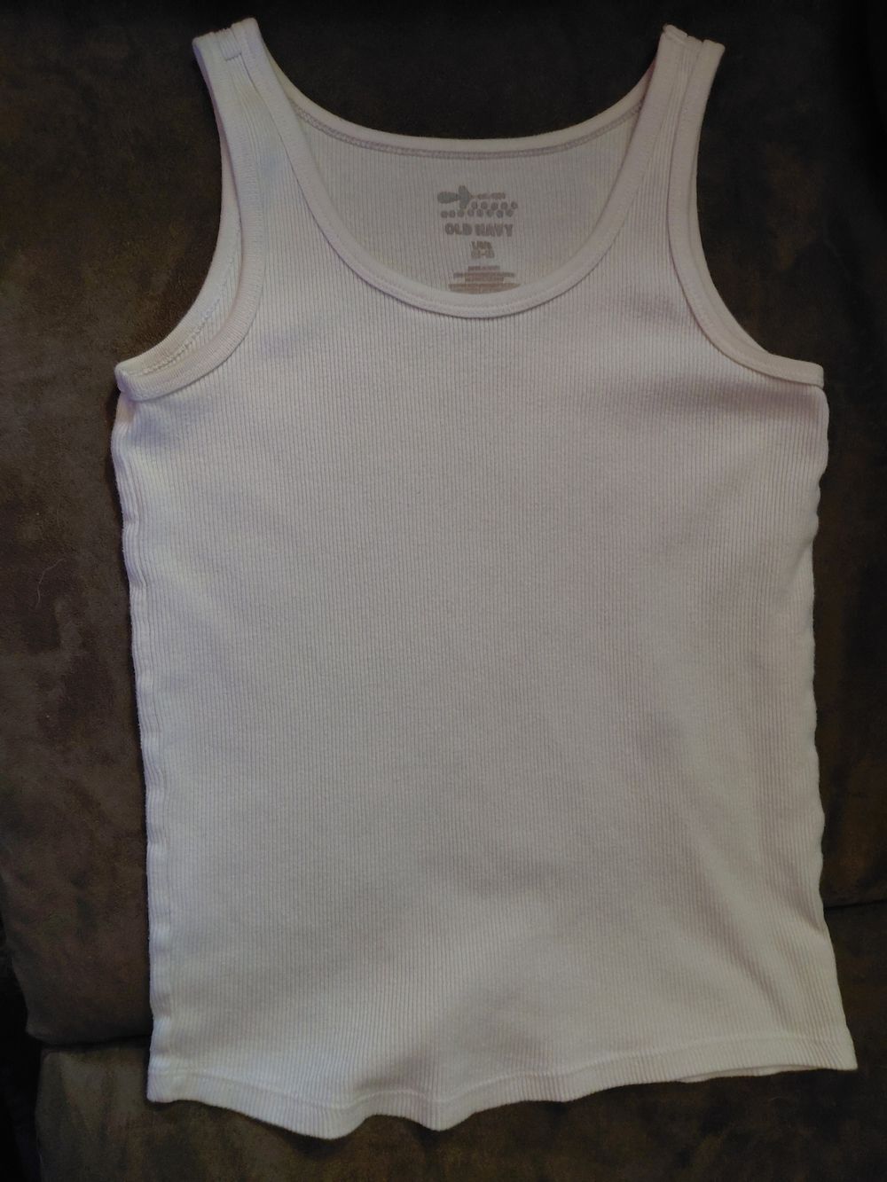 Old Navy Girl's White Ribbed Tank Top
